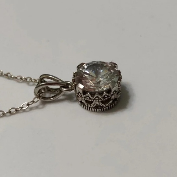 Victorian Sterling Silver Cubic Zirconia Pendant - Picture 2 of 11